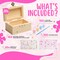 10 Sets Unfinished Wooden Jewelry Box Painting Kit for Kids with Stickers – Bulk Birthday & Party Favors, Goodie Bag Stuffers, Toy Return Gifts, Arts & Crafts Treasure Boxes